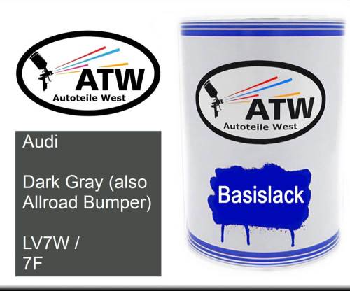 Audi, Dark Gray (also Allroad Bumper), LV7W / 7F: 500ml Lackdose, von ATW Autoteile West.